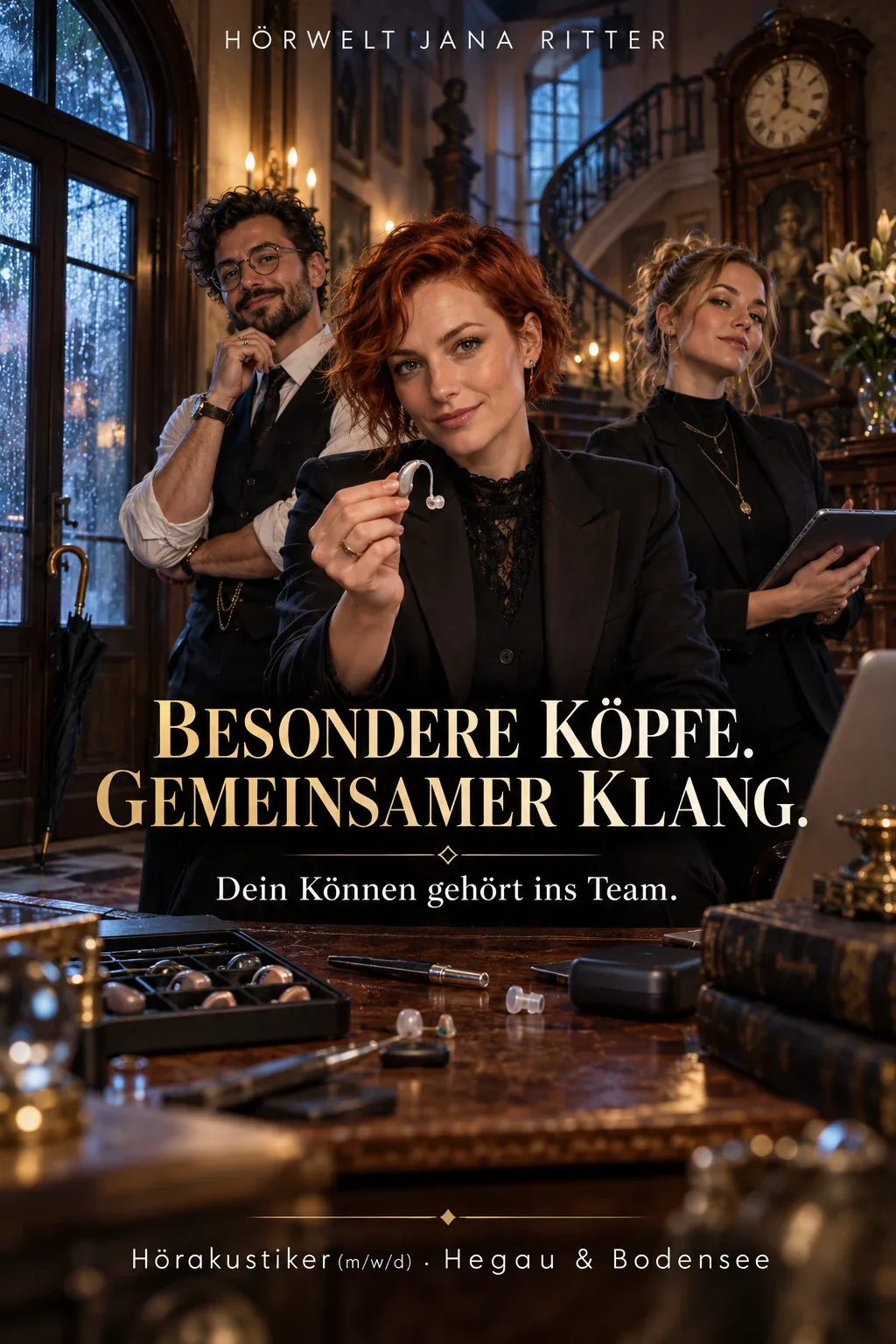 Motiv zur Recruiting-Story: Besondere Köpfe, gemeinsamer Klang: Hörakustiker (m/w/d) für unsere Umbrella-Academy-Story im Hegau