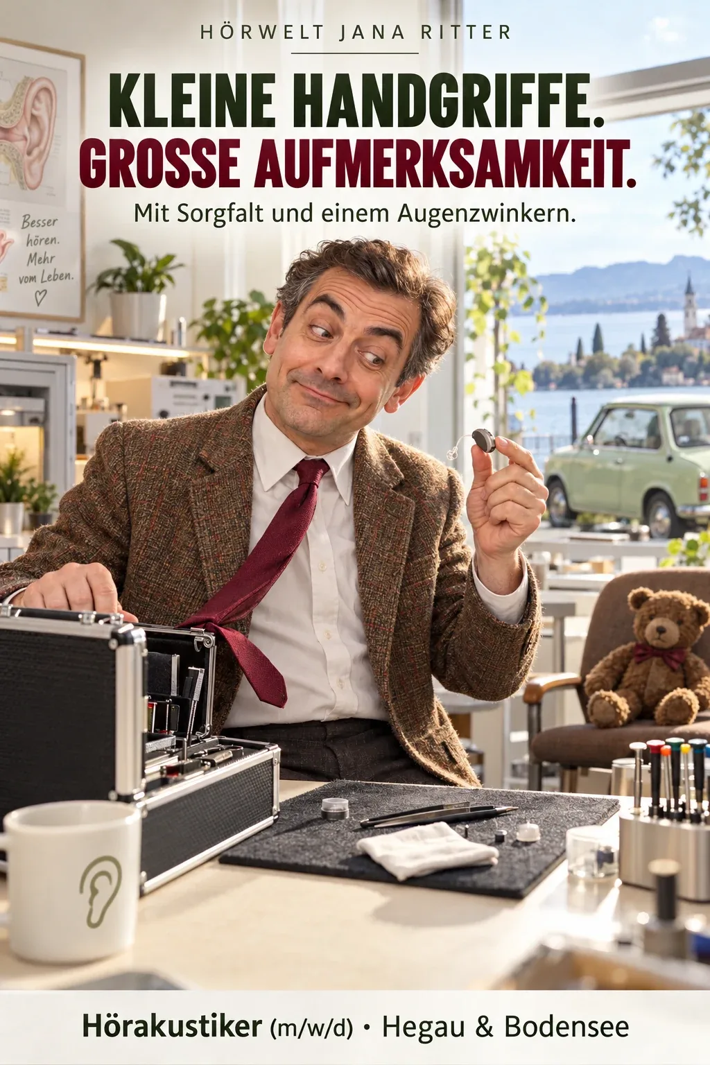 Motiv zur Recruiting-Story: Stellenausschreibung: Hörakustiker (m/w/d) bei Hörwelt Jana Ritter - Werde zum Hörwunscherfüller à la Mr. Bean!