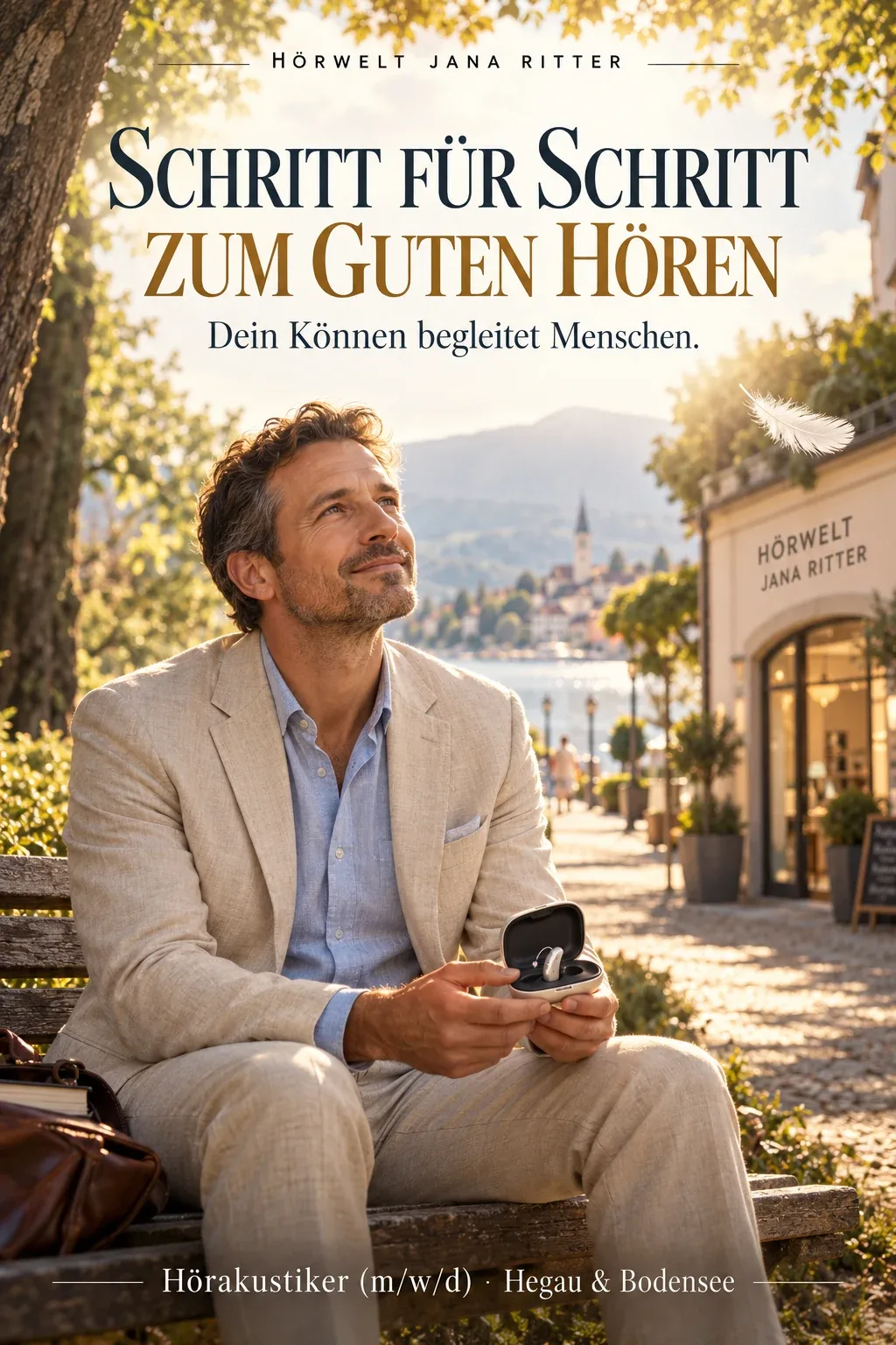 Motiv zur Recruiting-Story: Schritt für Schritt zum guten Hören: Deine Forrest-Gump-Story als Hörakustiker (m/w/d) am Bodensee