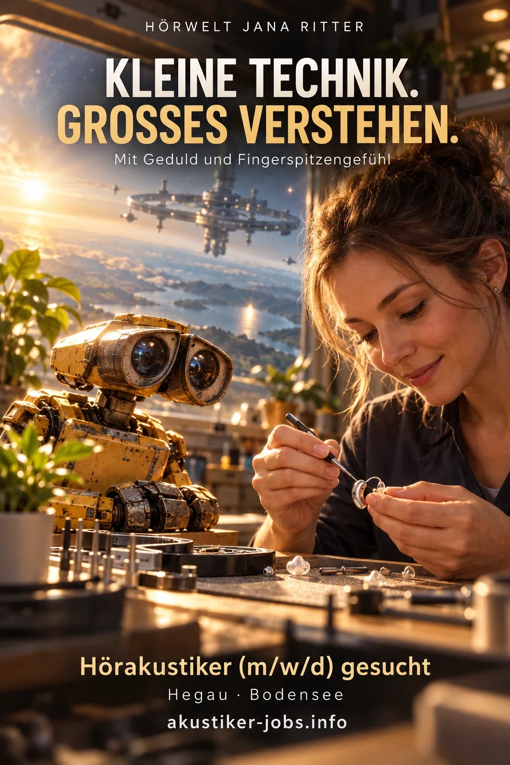 Motiv zur Recruiting-Story: Kleine Technik, großes Verstehen: Deine WALL·E-Story als Hörakustiker (m/w/d) im Hegau