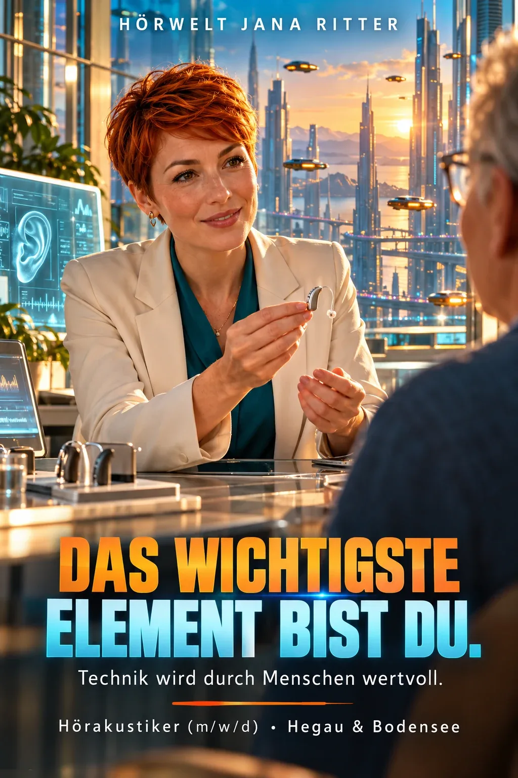 Motiv zur Recruiting-Story: Das wichtigste Element bist du. Eine Filmfantasie über Hörakustiker-Jobs im Hegau und am Bodensee