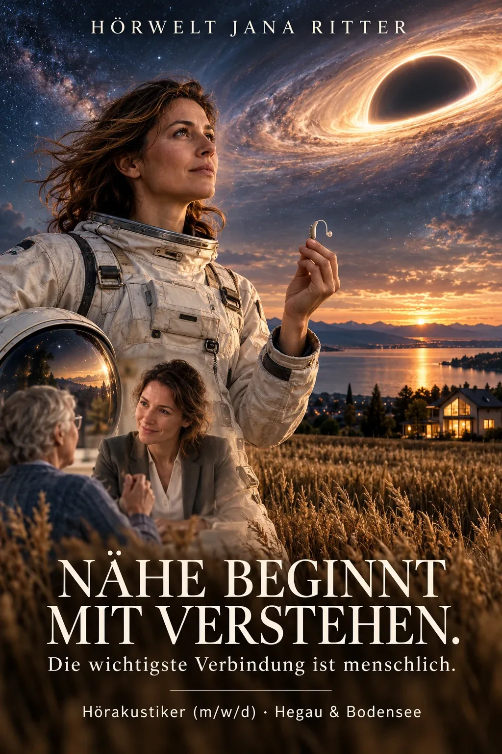 Motiv zur Recruiting-Story: Nähe beginnt mit Verstehen. Eine Interstellar-Karrieregeschichte für Hörakustiker (m/w/d) im Hegau