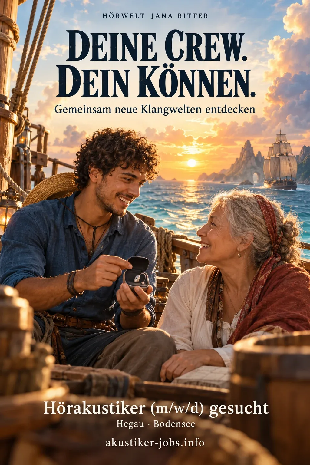 Motiv zur Recruiting-Story: Deine Crew, dein Können: Eine One-Piece-Story für Hörakustiker (m/w/d) im Hegau und am Bodensee