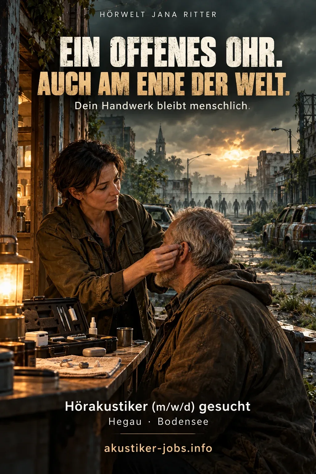 Motiv zur Recruiting-Story: Ein offenes Ohr, auch am Ende der Welt: Eine The-Walking-Dead-Story für Hörakustiker (m/w/d) im Hegau und am Bodensee